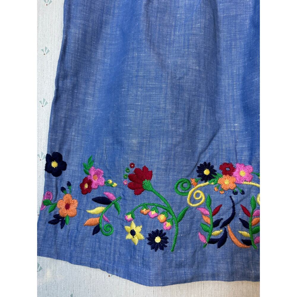 Talbots Linen Cotton Floral Embroidered Skirt 6 and Top Small Set Artisan Resort - Picture 10 of 13